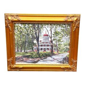Gold Frame Longwood Mansion Art Print Southern Architectural Masterpiece Signed